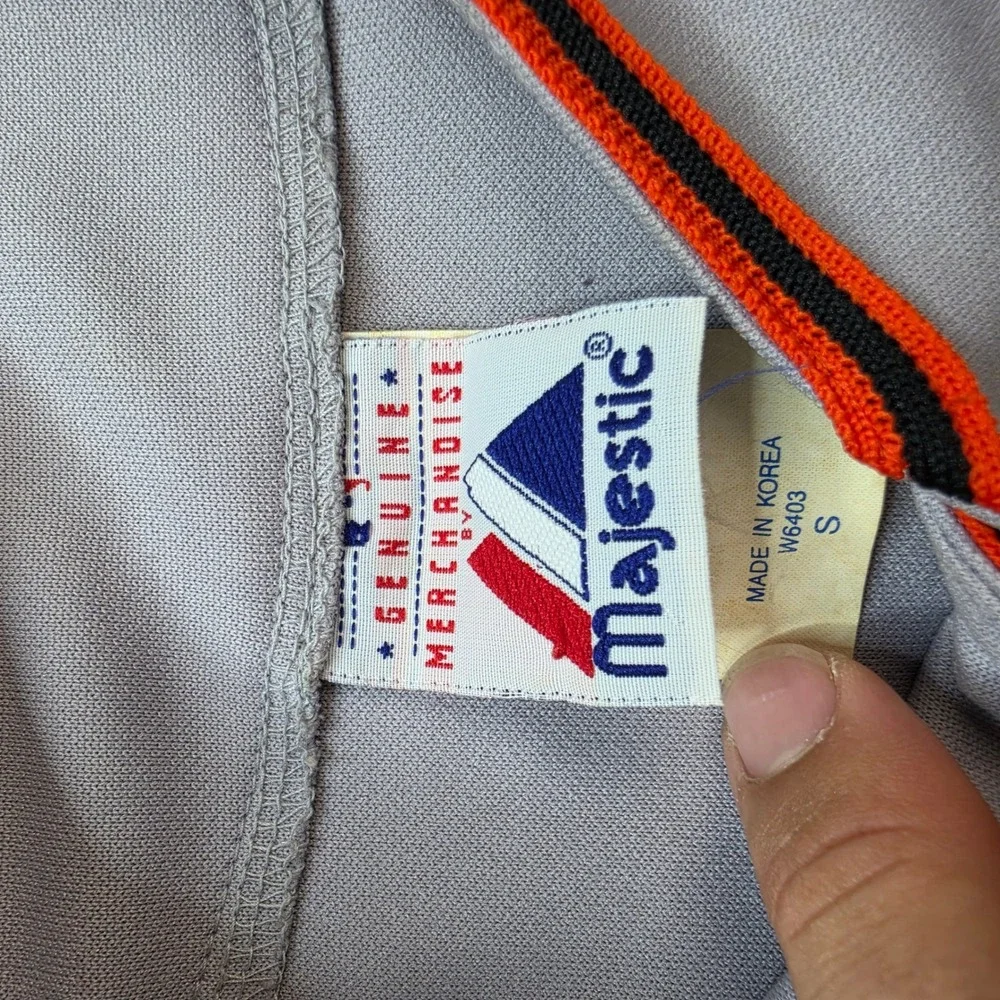 VINTAGE San Francisco Giants Baseball Jersey Kids Small Gray MLB Majestic Boys